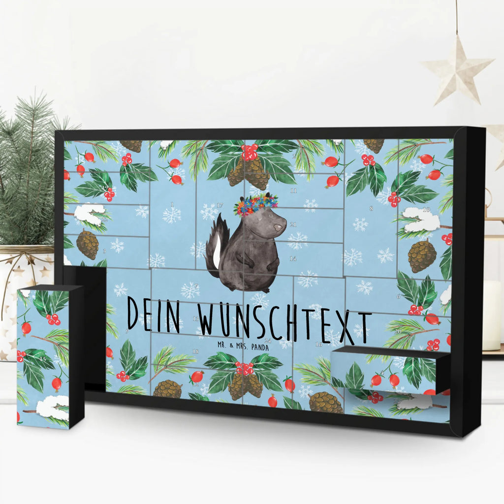 Personalisierter Befüllbarer Adventskalender Stinktier Mädchen Adventskalender Zum Selbst Befüllen, Befüllbarer Adventskalender, Skunk, Stinktier, Namaste, Stinker, Stinki, Raubtier, Wildtier, Yoga