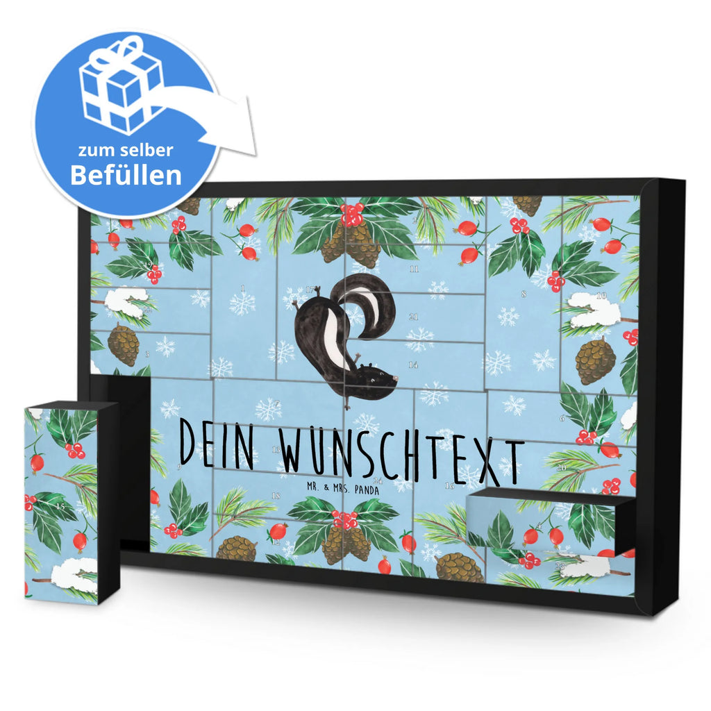 Personalisierter Befüllbarer Adventskalender Stinktier Handstand Adventskalender Zum Selbst Befüllen, Befüllbarer Adventskalender, Stinktier, Skunk, Spielplatz, Kind, Wildtier, Raubtier, Stinki, Stinker, Verpielt
