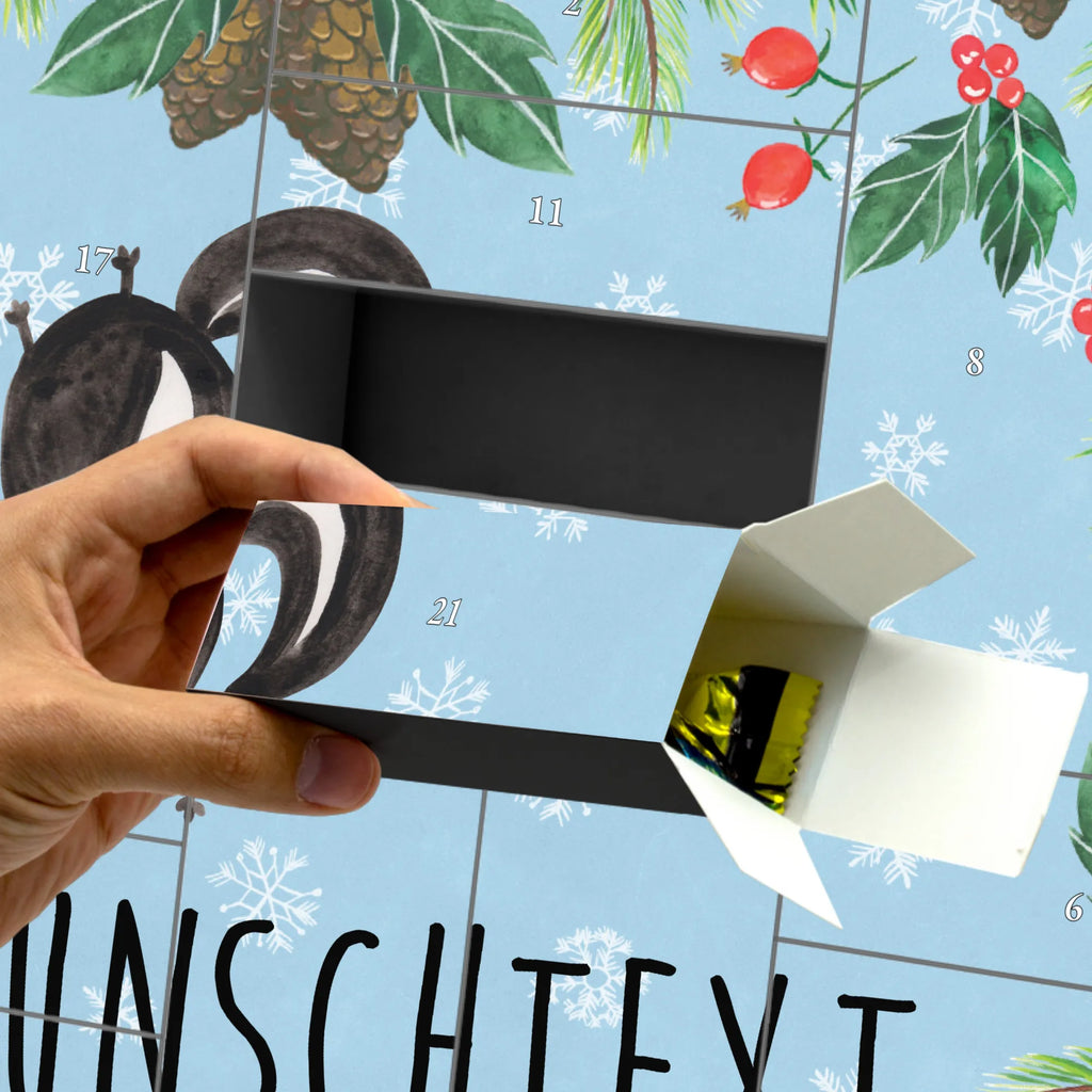 Personalisierter Befüllbarer Adventskalender Stinktier Handstand Adventskalender Zum Selbst Befüllen, Befüllbarer Adventskalender, Stinktier, Skunk, Spielplatz, Kind, Wildtier, Raubtier, Stinki, Stinker, Verpielt