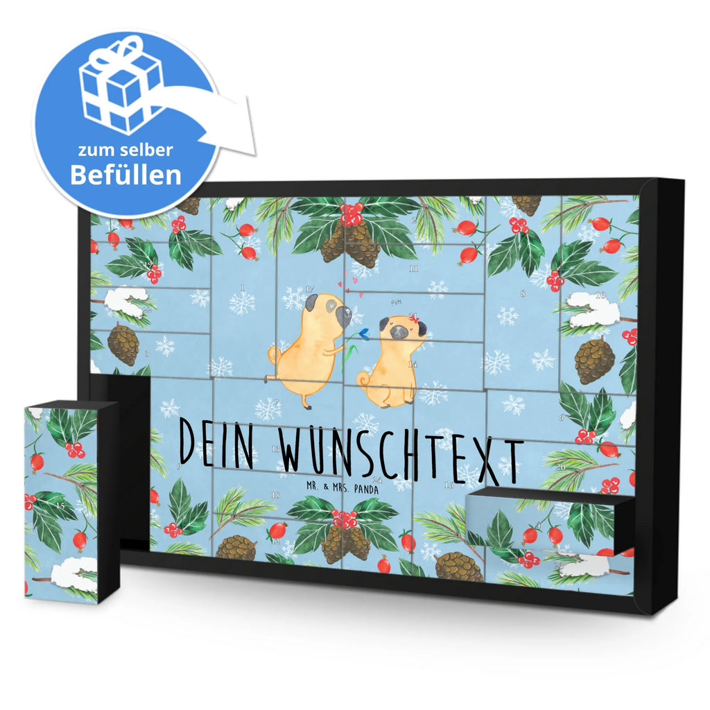 Personalisierter Befüllbarer Adventskalender Mops Verliebt Adventskalender Zum Selbst Befüllen, Befüllbarer Adventskalender, Hunderasse, Tierliebhaber, Hundemotiv, Haustier, Hundebesitzer, Hund, Sprüche, Liebe, Mops, Geschenk Freund, Hundeliebe, Liebesspruch. Verlobt, Verliebt, Möpse, Partner