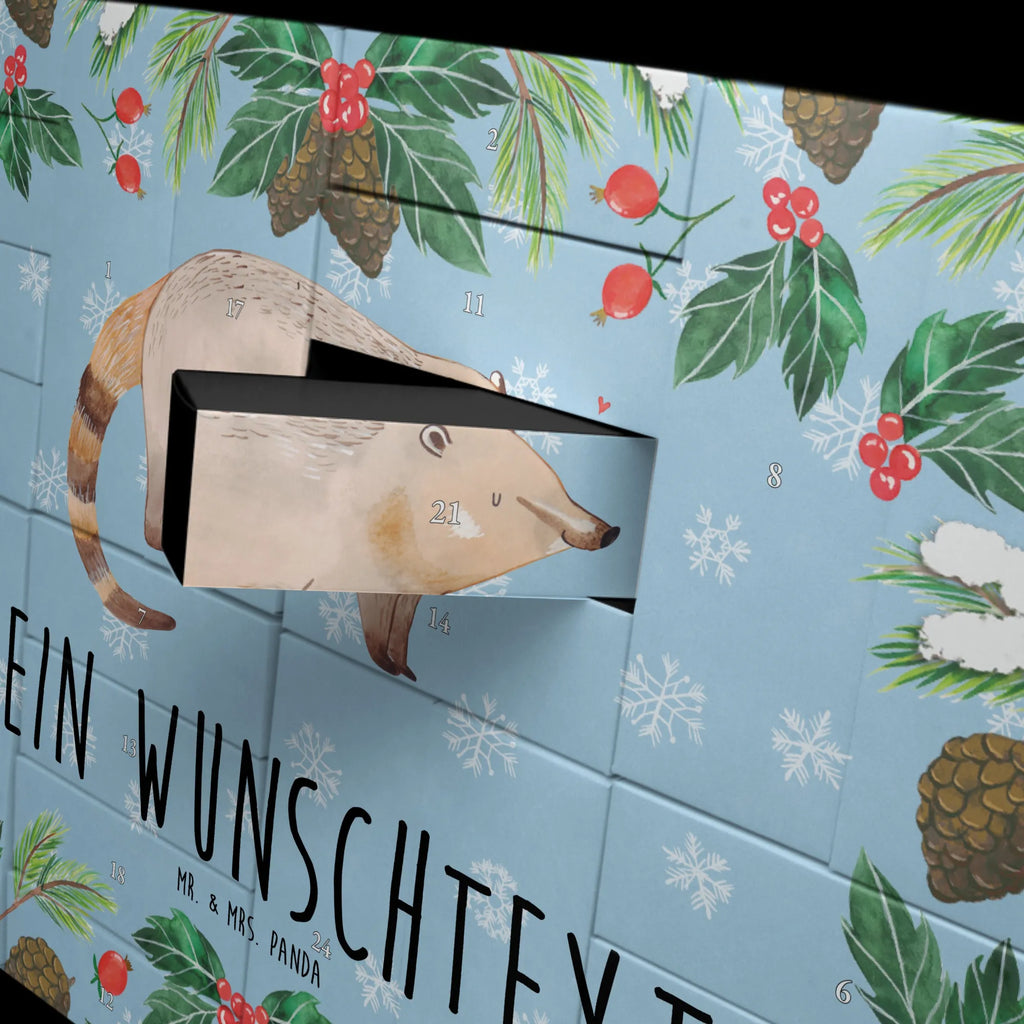 Personalisierter Befüllbarer Adventskalender Nasenbär Adventskalender Zum Selbst Befüllen, Befüllbarer Adventskalender, Tiermotive, Tiere, Gute Laune, Lustige Sprüche, Nasenbären, Rüsselbär, Bär, Nasenbär