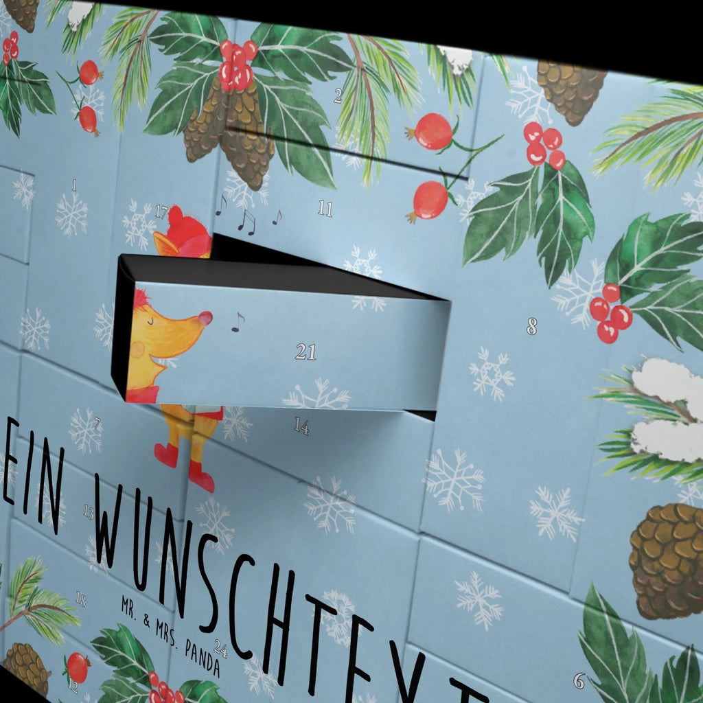 Personalisierter Befüllbarer Adventskalender Fuchs Sänger Adventskalender Zum Selbst Befüllen, Befüllbarer Adventskalender, Advent, Heiligabend, Winter, Wintermotiv, Weihnachten, Weihnachtsdeko, Nikolaus, Fuchs, Füchse, Sänger, Singen, Weihnachtslieder, Geschenk Sänger