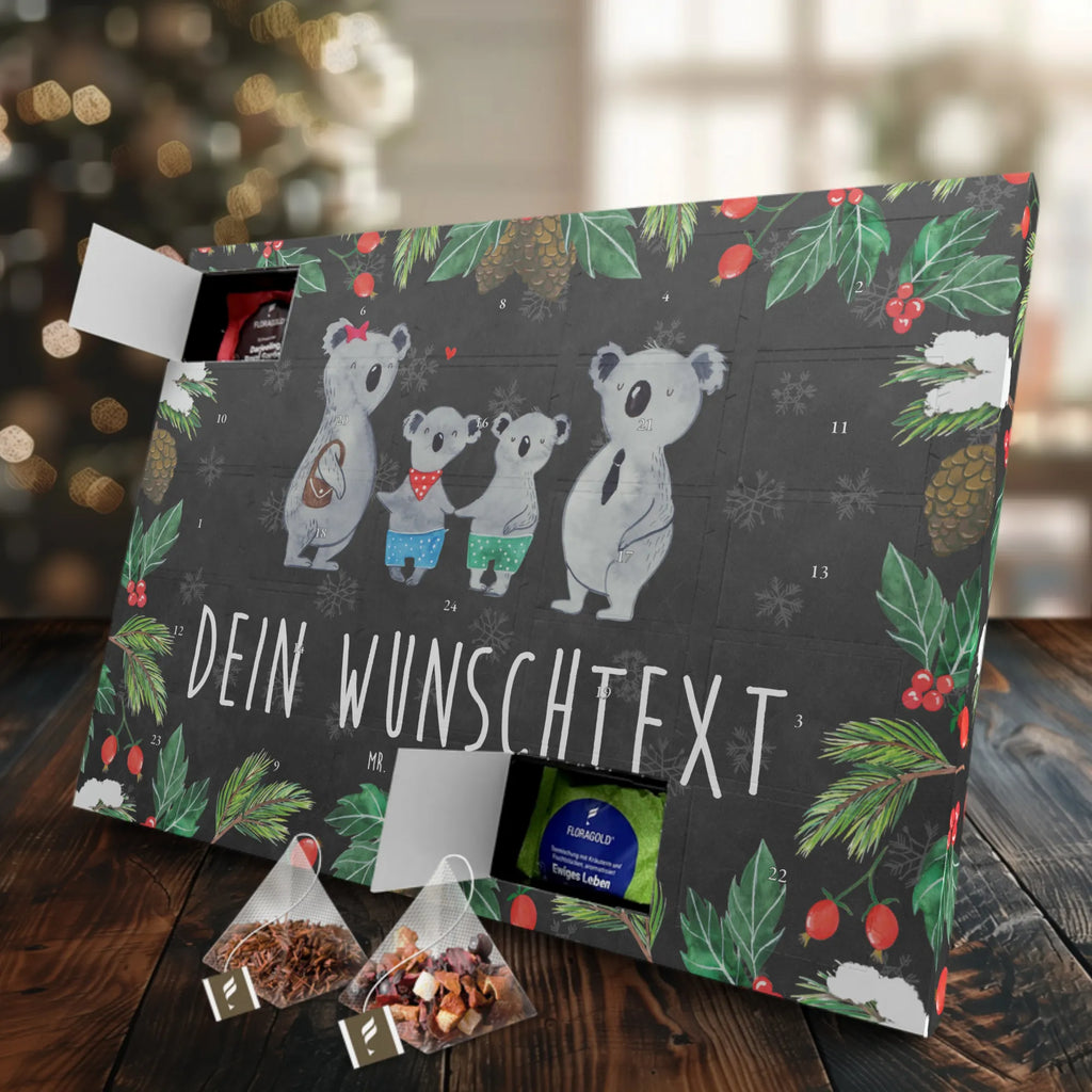 Personalisierter Tee Adventskalender Koala Familie zwei Personalisierter Tee Adventskalender, Mama, Oma, Opa, Schwester, Papa, Bruder, Muttertag, Vatertag, Familie, Koalabär, Koalafamilie, Lieblingsfamilie, Koala, Beste Familie, Familienleben, Familienzeit