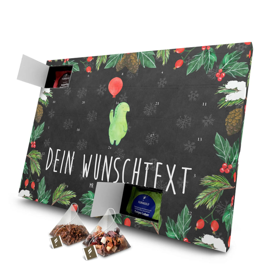 Personalisierter Tee Adventskalender Schildkröte Luftballon Personalisierter Tee Adventskalender, Schildkröte, Schildkröten, Motivation, Mutausbruch, Motivationsspruch