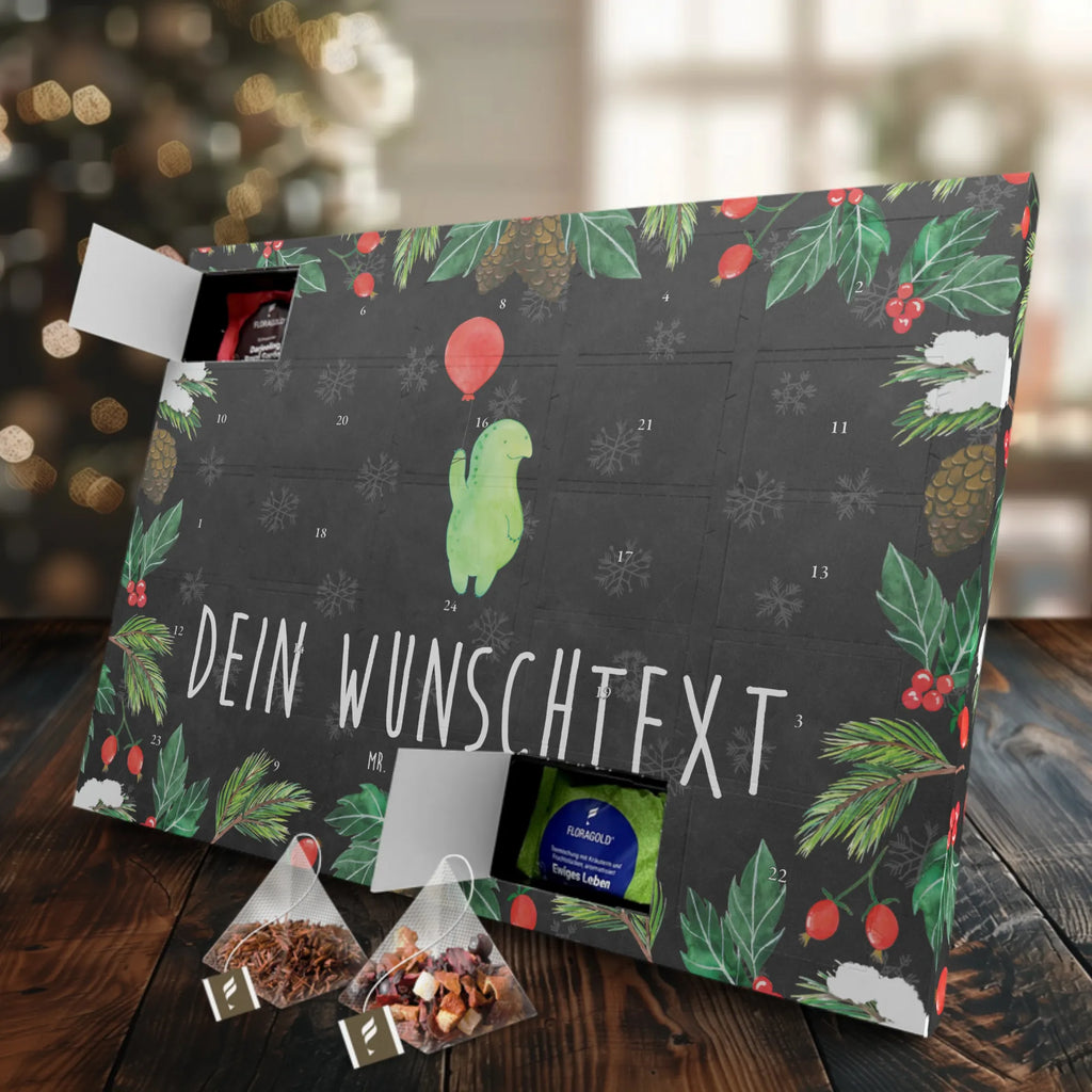 Personalisierter Tee Adventskalender Schildkröte Luftballon Personalisierter Tee Adventskalender, Schildkröte, Motivationsspruch, Mutausbruch, Motivation, Schildkröten