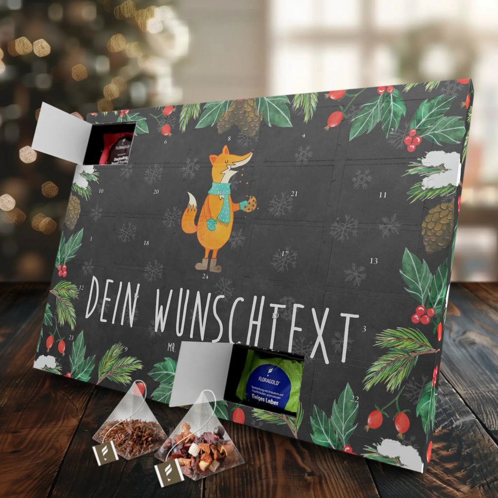 Personalisierter Tee Adventskalender Fuchs Keks Personalisierter Tee Adventskalender, Fuchs, Plätzchen, Backen Spruch, Winter, Kekse, Liebe, Küche Deko, Weihnachtszeit, Füchse