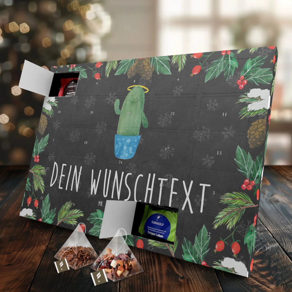 Personalisierter Tee Adventskalender Kaktus Heilig Personalisierter Tee Adventskalender, Kaktus, Kakteen, Bruder, Schwestern, Schwester, Freundin, Kind, Eltern, Familie, Frech, Lustig, Heiligenschein
