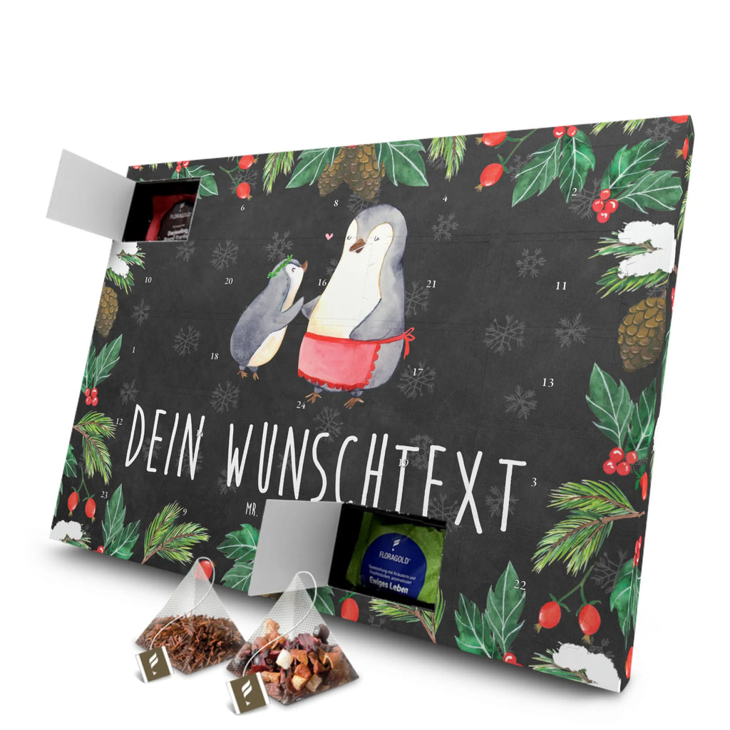 Personalisierter Tee Adventskalender Pinguin mit Kind Personalisierter Tee Adventskalender, Mama, Oma, Opa, Schwester, Papa, Bruder, Muttertag, Vatertag, Familie, Mami, Mutter, Geburststag, Geschenk, Mutti