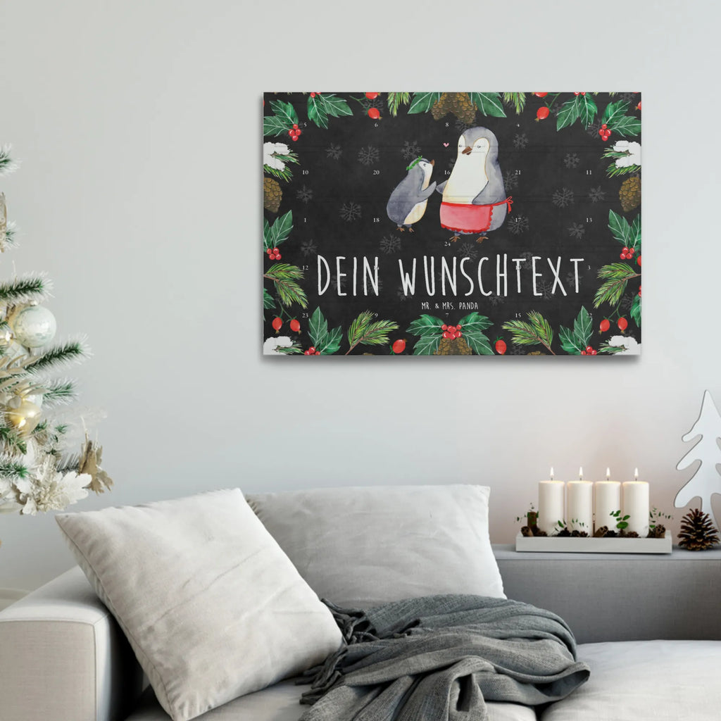 Personalisierter Tee Adventskalender Pinguin mit Kind Personalisierter Tee Adventskalender, Mama, Oma, Opa, Schwester, Papa, Bruder, Muttertag, Vatertag, Familie, Mami, Mutter, Geburststag, Geschenk, Mutti
