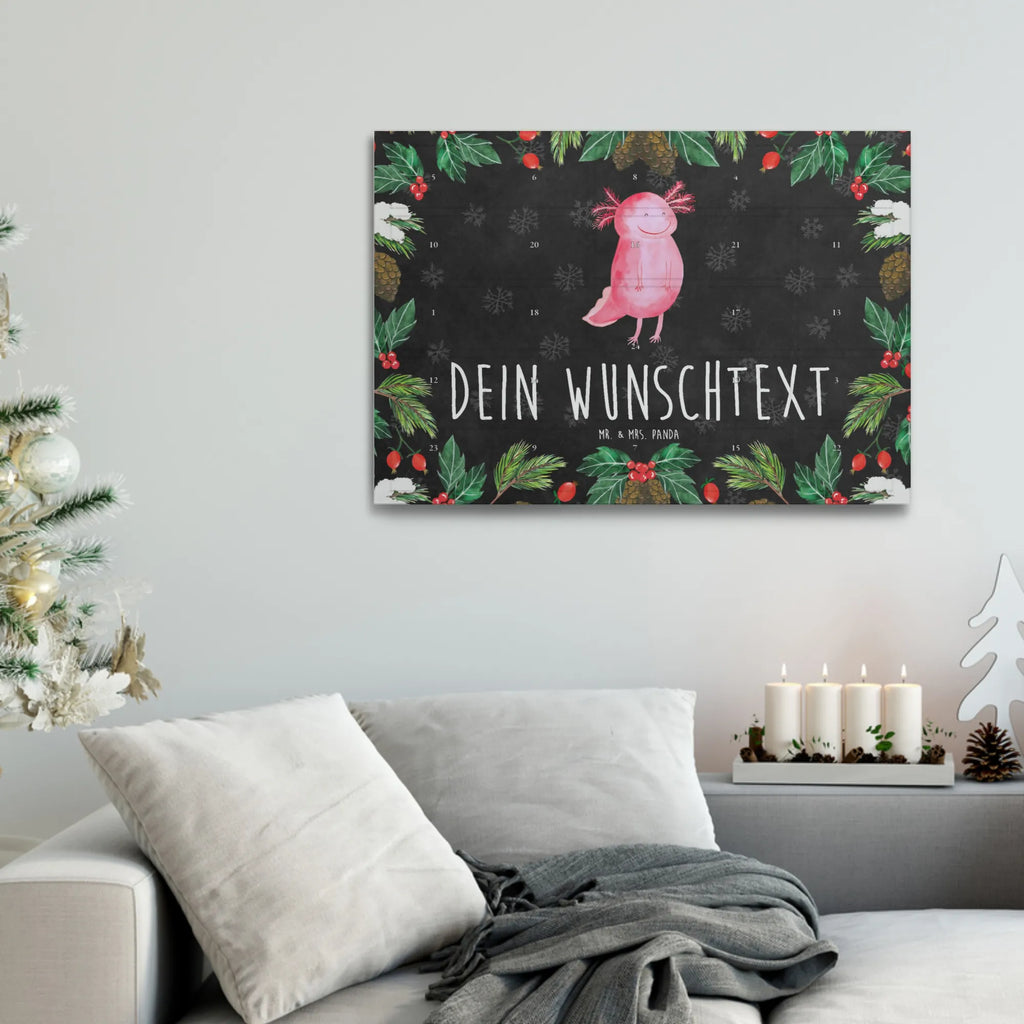 Personalisierter Tee Adventskalender Axolotl Glücklich Personalisierter Tee Adventskalender, Axolotl, Molch, Lurch, Motivation, Lurche, Schwanzlurch, Gute Laune, Axolot