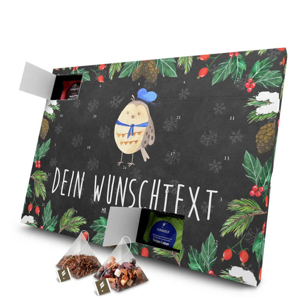 Personalisierter Tee Adventskalender Eule Matrose Personalisierter Tee Adventskalender, Eule, Freundin, Owl, Heimathafen, Matrose, Ehe, Seefahrer, Hochzeitstag Geschenk, Wortspiel Lustig, Eule Spruch, Eule Deko