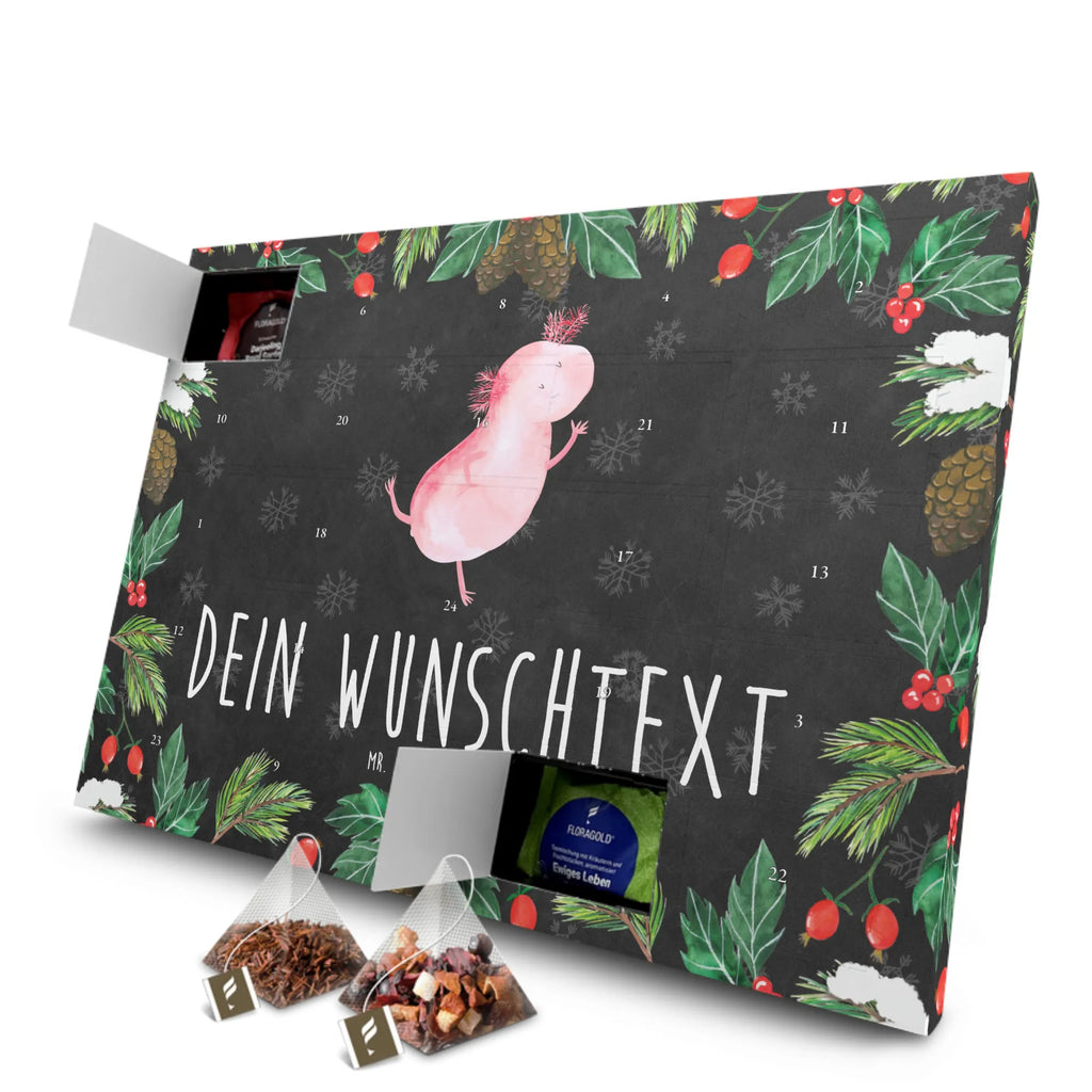 Personalisierter Tee Adventskalender Axolotl Tanzen Personalisierter Tee Adventskalender, Axolotl, Molch, Axolot, Sterne, Freundin, Schwanzlurch, Beste Freundin, Verrückt, Lurche, Lurch, Dachschaden