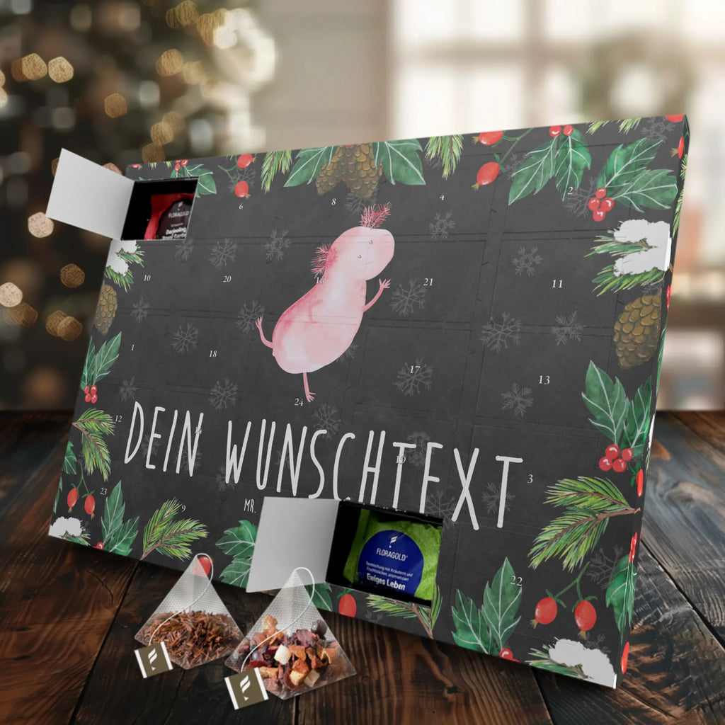 Personalisierter Tee Adventskalender Axolotl Tanzen Personalisierter Tee Adventskalender, Axolotl, Molch, Axolot, Sterne, Freundin, Schwanzlurch, Beste Freundin, Verrückt, Lurche, Lurch, Dachschaden