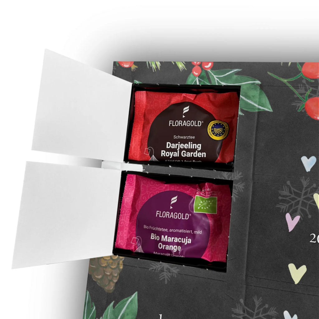 Personalisierter Tee Adventskalender Igel Herzen Personalisierter Tee Adventskalender, Tiere, Tiermotive, Gute Laune, Lustige Sprüche, Herzen, Kuss, Leben, Liebe, Vertrauen, Igel, Herz