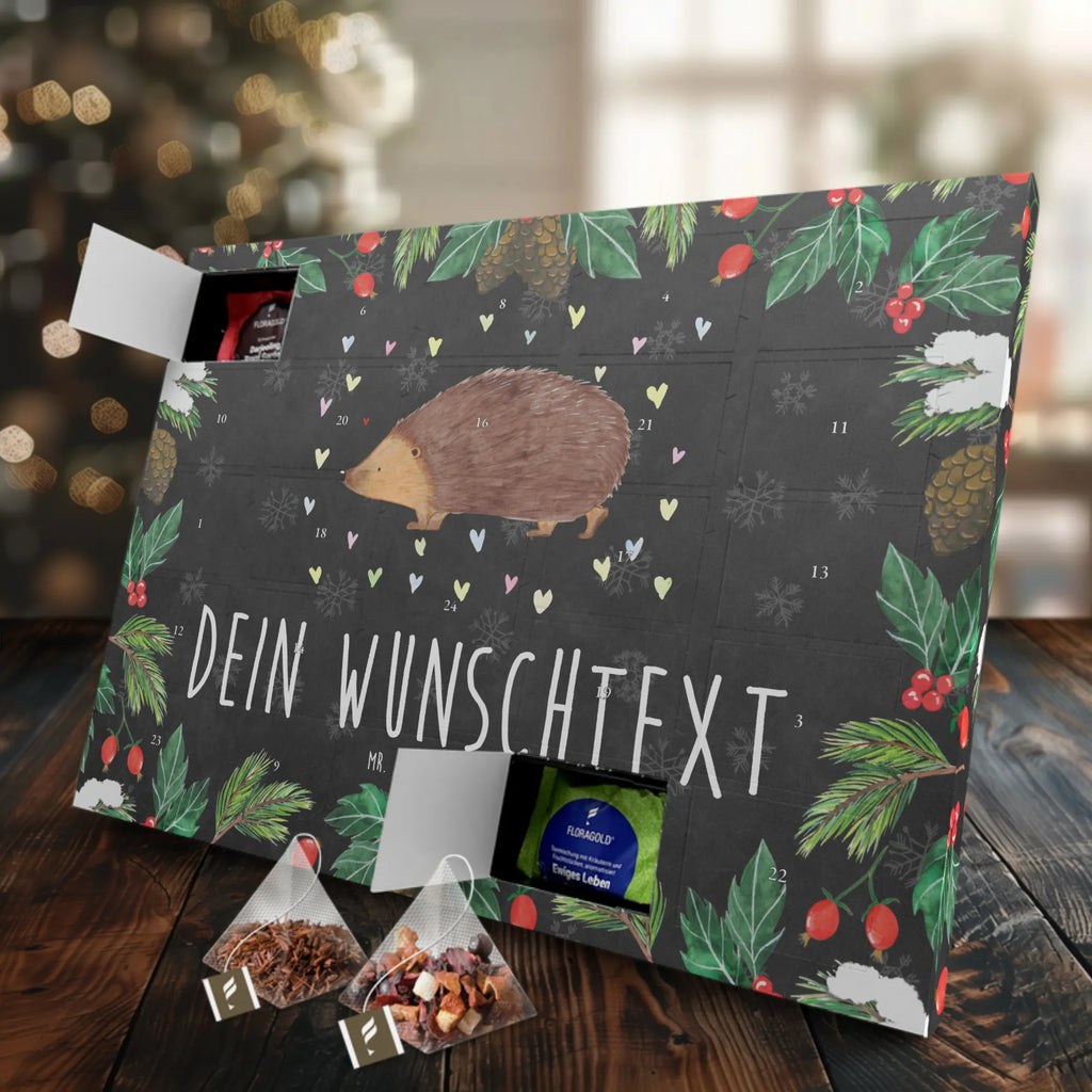 Personalisierter Tee Adventskalender Igel Herzen Personalisierter Tee Adventskalender, Tiere, Tiermotive, Gute Laune, Lustige Sprüche, Herzen, Kuss, Leben, Liebe, Vertrauen, Igel, Herz