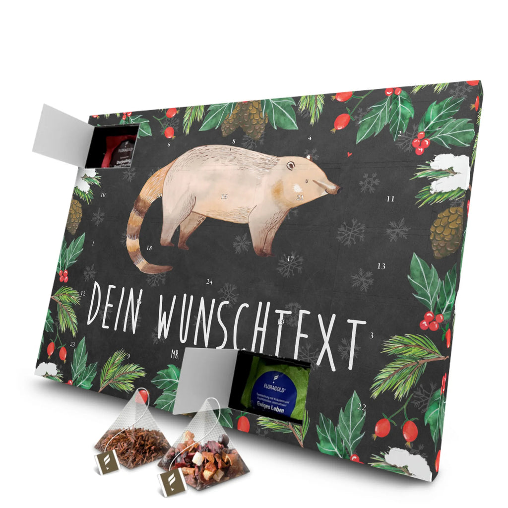Personalisierter Tee Adventskalender Nasenbär Personalisierter Tee Adventskalender, Tiermotive, Tiere, Gute Laune, Lustige Sprüche, Nasenbär, Bär, Nasenbären, Rüsselbär