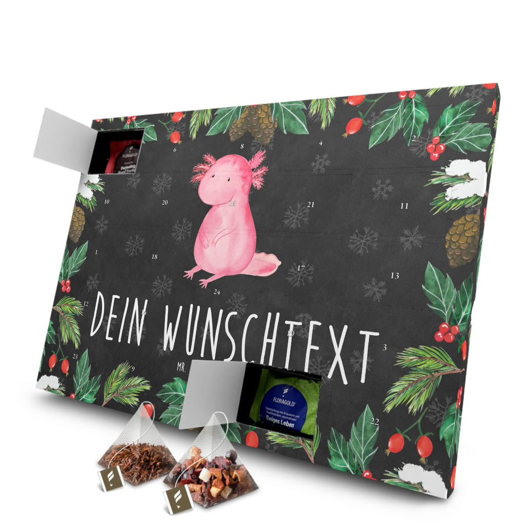 Personalisierter Tee Adventskalender Axolotl Niedlich Personalisierter Tee Adventskalender, Axolotl, Molch, Lebensstil, Lebensweisheit, Zufrieden, Vergnügt, Fröhlich, Weisheit, Axolot, Liebe, Freundin