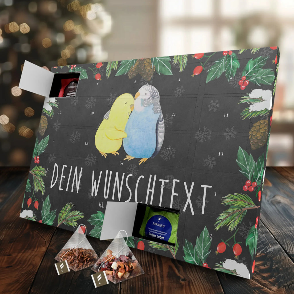 Personalisierter Tee Adventskalender Wellensittich Liebe Personalisierter Tee Adventskalender, Freund, Freundin, Jahrestag, Verlobung, Liebesgeschenk, Ehefrau, Heiratsantrag, Heiraten, Hocheitstag, Ehemann, Partner, Liebe, Vertrauen, Wellensittich, Kuscheln, Nähe, Vögel