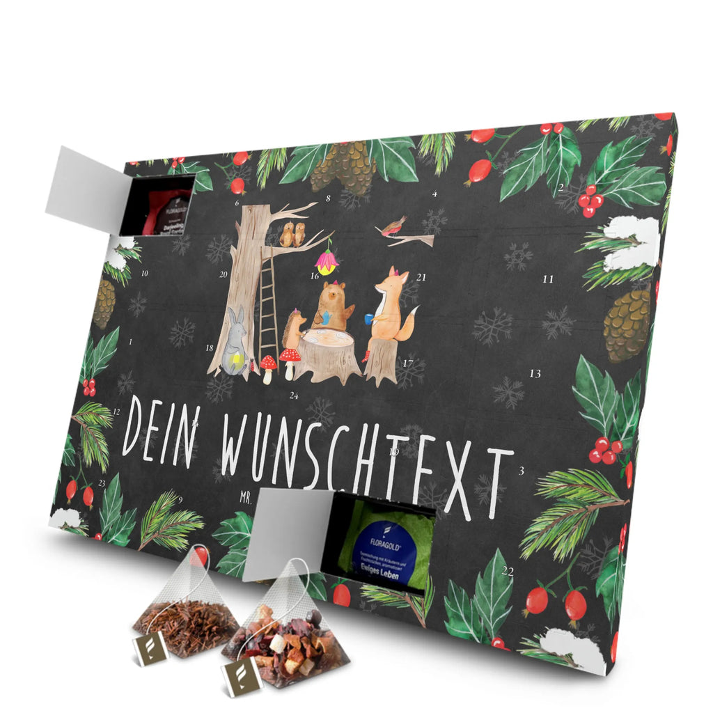 Personalisierter Tee Adventskalender Waldtiere Picknick Personalisierter Tee Adventskalender, Tiere, Tiermotive, Gute Laune, Lustige Sprüche, Hase, Maus, Igel, Fuchs, Picknick, Eichhörnchen, Waldtiere, Wald