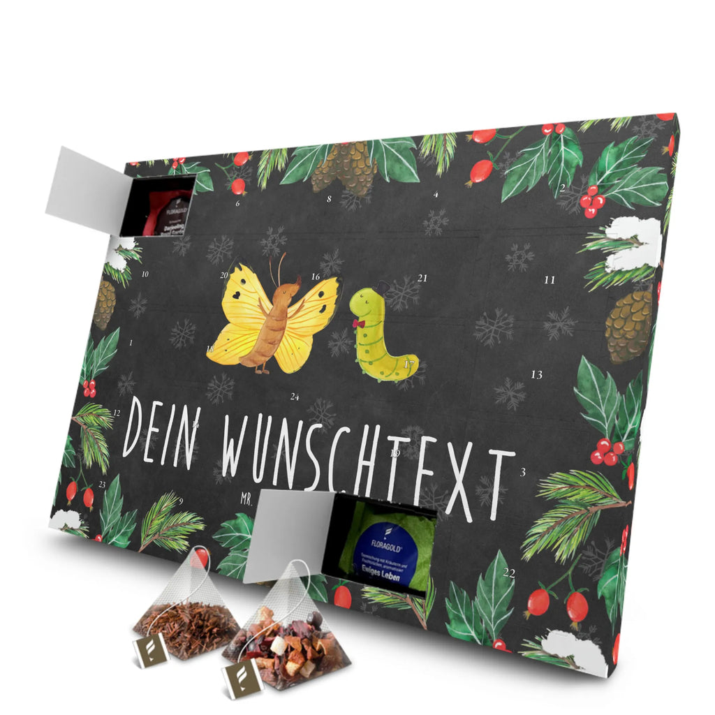 Personalisierter Tee Adventskalender Raupe Schmetterling Personalisierter Tee Adventskalender, Tiermotive, Tiere, Gute Laune, Lustige Sprüche, Kokon, Zitronenfalter, Schmetterling, Entwicklung, Hut, Raupe, Aufwachsen, Hütchen, Schönheit, Erwachsen Werden