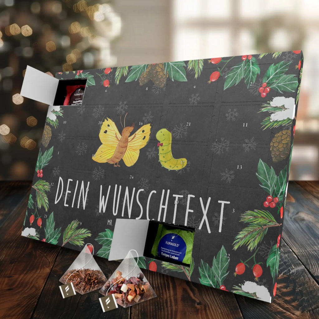 Personalisierter Tee Adventskalender Raupe Schmetterling Personalisierter Tee Adventskalender, Tiermotive, Tiere, Gute Laune, Lustige Sprüche, Kokon, Zitronenfalter, Schmetterling, Entwicklung, Hut, Raupe, Aufwachsen, Hütchen, Schönheit, Erwachsen Werden