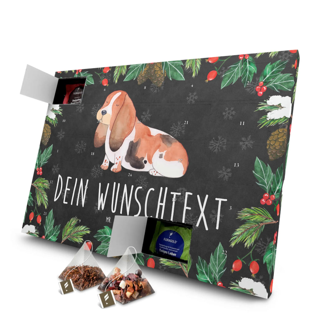 Personalisierter Tee Adventskalender Hund Basset Hound Personalisierter Tee Adventskalender, Hunderasse, Hundebesitzer, Sprüche, Tierliebhaber, Hundemotiv, Haustier, Hund, Kinderlos, Basset, Hundeliebe, Basset Hound