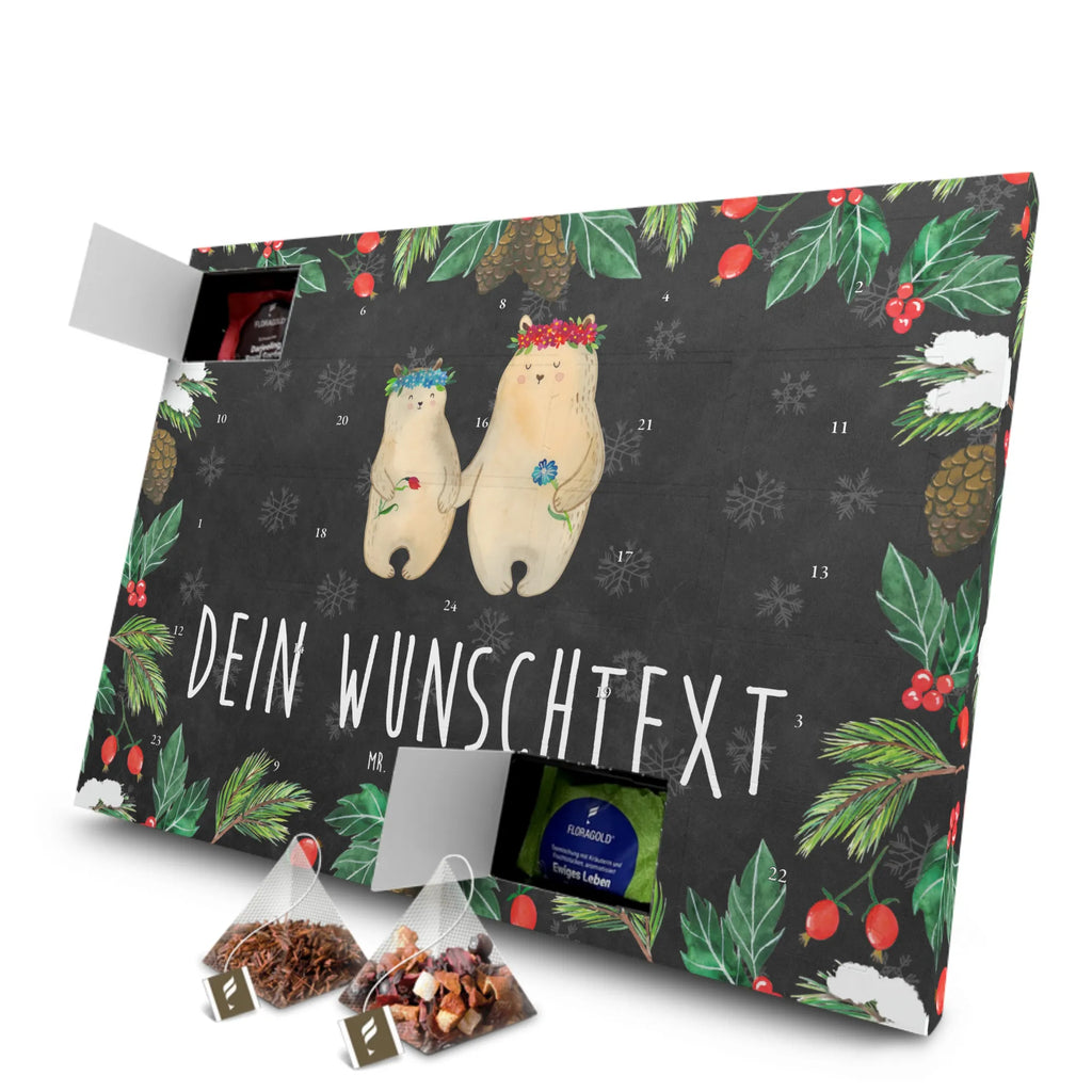 Personalisierter Tee Adventskalender Bären mit Blumenkranz Personalisierter Tee Adventskalender, Mama, Oma, Opa, Schwester, Papa, Bruder, Muttertag, Vatertag, Familie, Lieblingsmensch, Töchter, Geschenk Mama. Muttertag, Lieblingsmama, Mami, Bären, Beste Mutter, Mutter, Mutti, Bär, Vorbild, Tochter, Kinder, Kind, Family, Weltbeste Mama