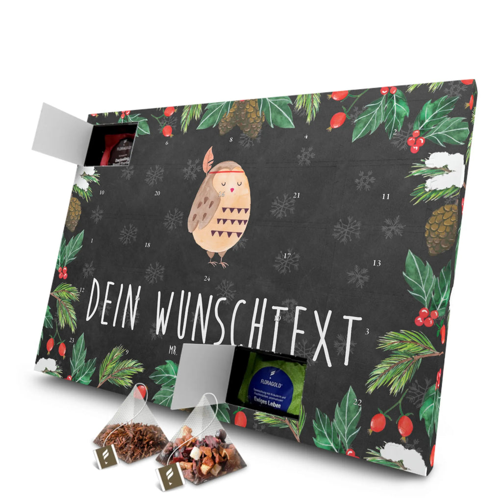 Personalisierter Tee Adventskalender Eule Federschmuck Personalisierter Tee Adventskalender, Eule, Reisespruch, Eule Deko, Federschmuck, Owl, Das Leben Ist Ein Abenteuer, Dekoration