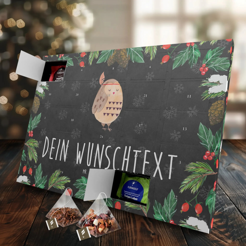 Personalisierter Tee Adventskalender Eule Federschmuck Personalisierter Tee Adventskalender, Eule, Reisespruch, Eule Deko, Federschmuck, Owl, Das Leben Ist Ein Abenteuer, Dekoration