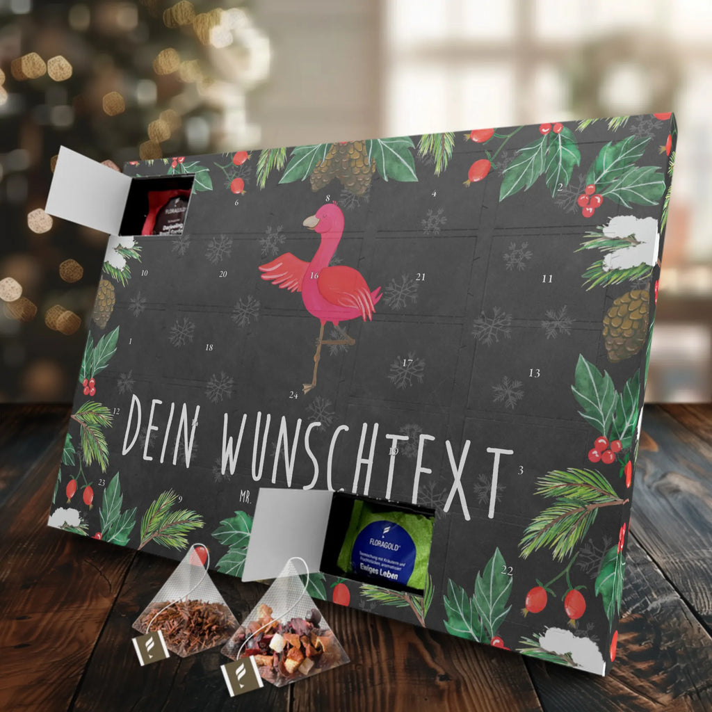 Personalisierter Tee Adventskalender Flamingo Yoga Personalisierter Tee Adventskalender, Flamingo, Yoga, Aufregen, Namaste, Ärger, Tiefenentspannung, Entspannung, Vogel, Achtsamkeit, Yoga-Übung
