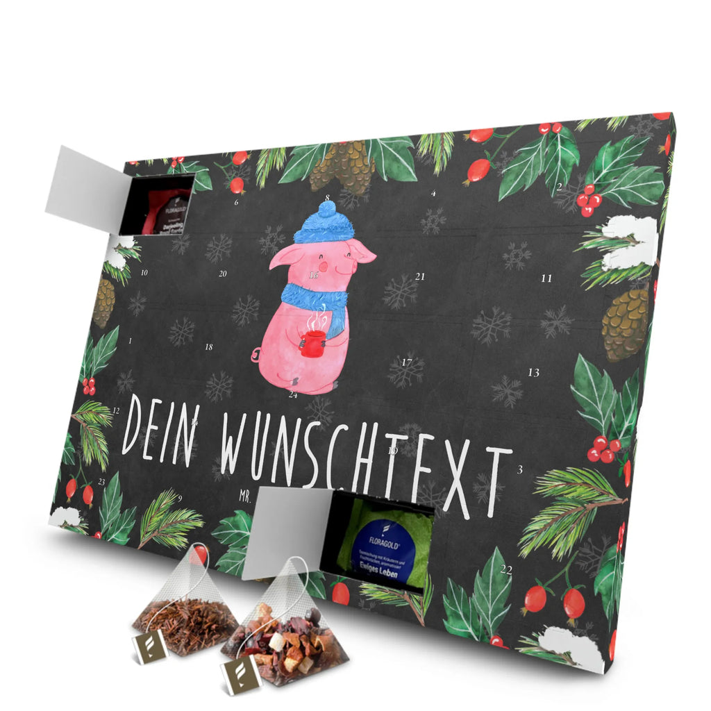 Personalisierter Tee Adventskalender Schweinchen Glühwein Personalisierter Tee Adventskalender, Advent, Heiligabend, Winter, Wintermotiv, Weihnachten, Weihnachtsdeko, Nikolaus, Spruch, Weihnachtsmarkt, Betrunken, Glühwein