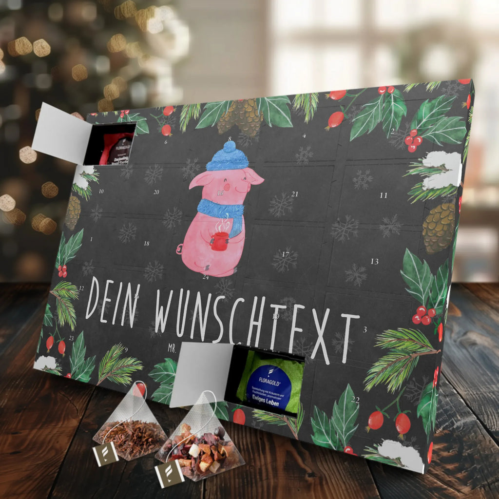 Personalisierter Tee Adventskalender Schweinchen Glühwein Personalisierter Tee Adventskalender, Advent, Heiligabend, Winter, Wintermotiv, Weihnachten, Weihnachtsdeko, Nikolaus, Spruch, Weihnachtsmarkt, Betrunken, Glühwein