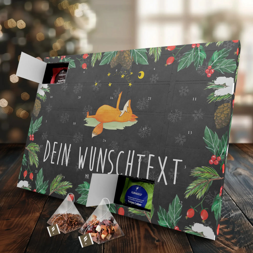 Personalisierter Tee Adventskalender Fuchs Sterne Personalisierter Tee Adventskalender, Fuchs, Always Look On The Bright Side Of Life, Spruch Positiv, Romantik, Spruch schön, Tröstende Worte, Füchse