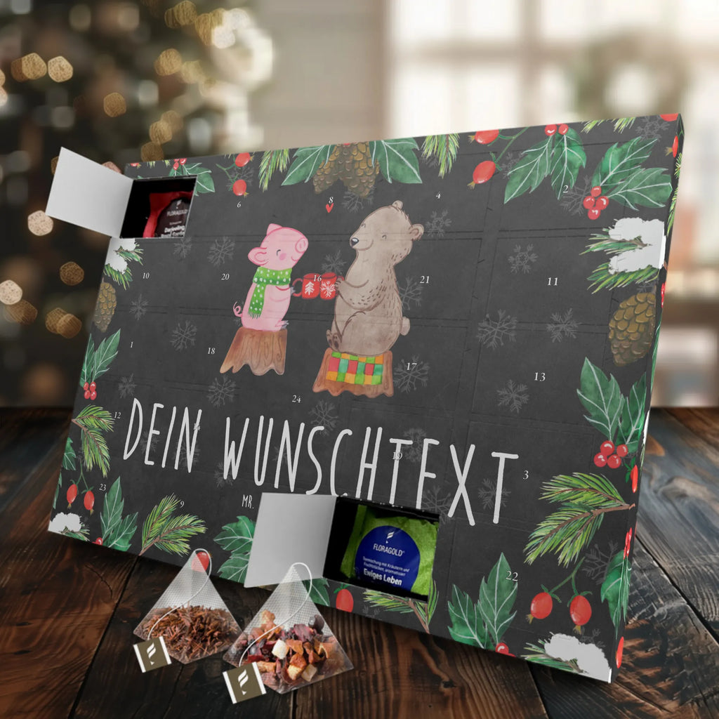 Personalisierter Tee Adventskalender Glühschwein Sause Personalisierter Tee Adventskalender, Advent, Heiligabend, Winter, Wintermotiv, Weihnachten, Weihnachtsdeko, Nikolaus, Bär, Prost, Schwein, Weihnachtszeit, Alles Gute