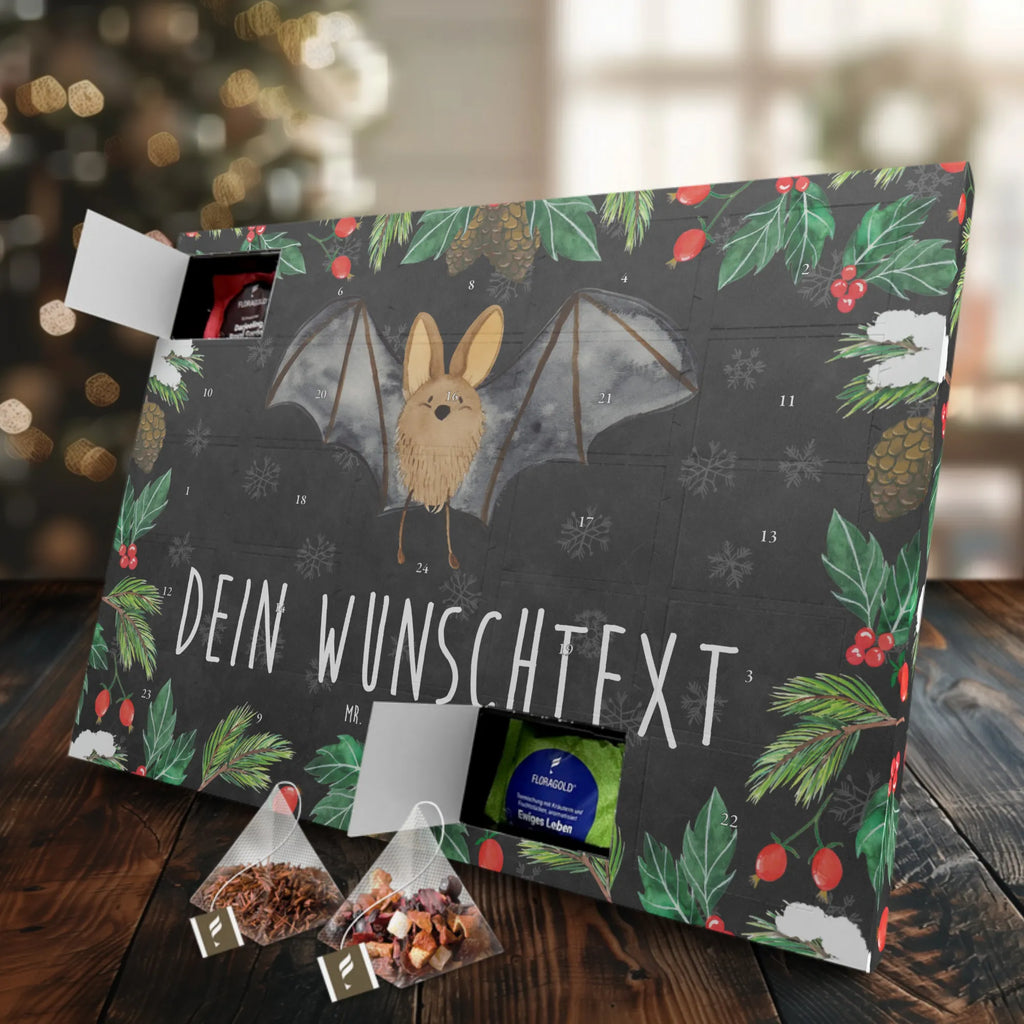 Personalisierter Tee Adventskalender Fledermaus Flügel Personalisierter Tee Adventskalender, Tiermotive, Tiere, Gute Laune, Lustige Sprüche