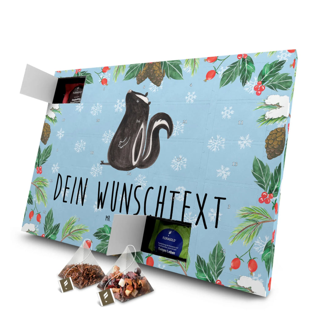 Personalisierter Tee Adventskalender Stinktier Sitzen Personalisierter Tee Adventskalender, Stinktier, Skunk, Recht, Stinki, Wildtier, Stinker, Besserwisser, Spruch, Raubtier, Büro