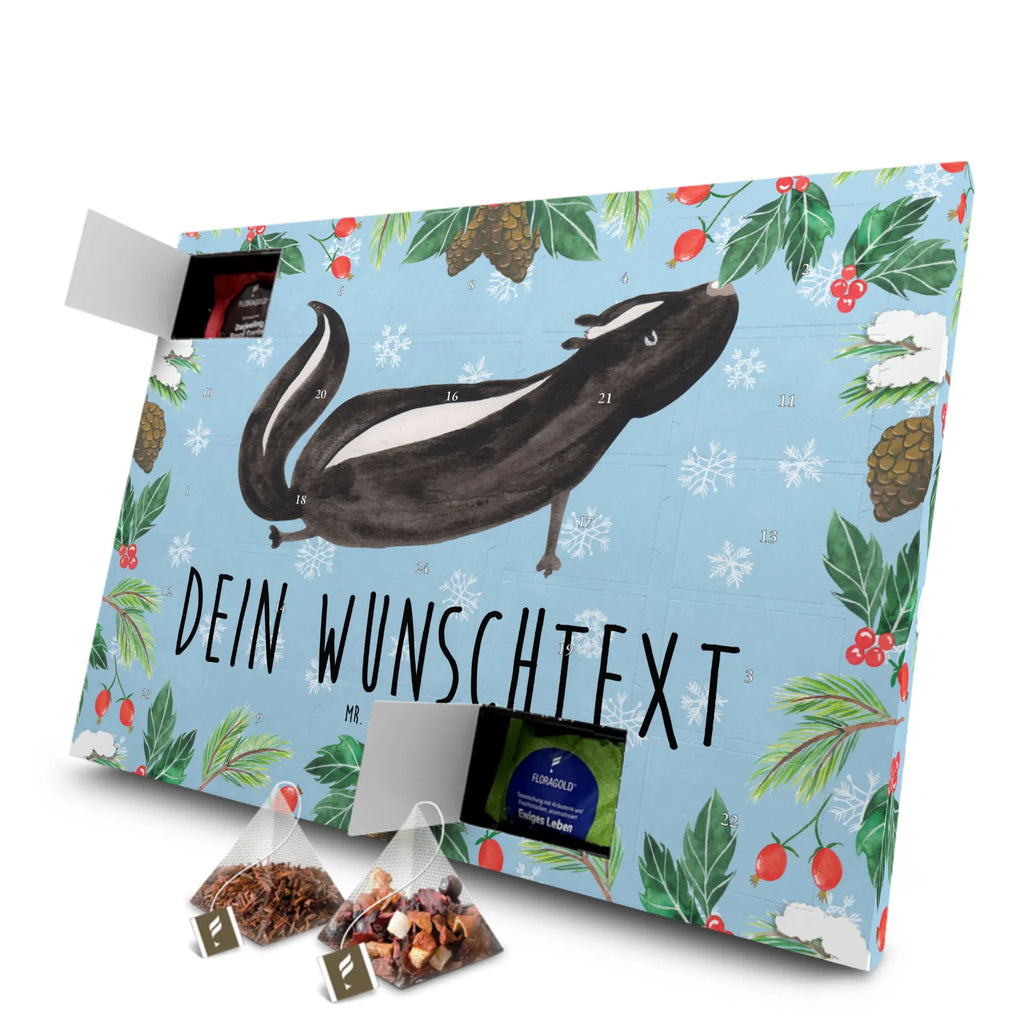 Personalisierter Tee Adventskalender Stinktier Yoga Personalisierter Tee Adventskalender, Skunk, Stinktier, Yoga, Stinki, Raubtier, Liebe, Lebe, Namaste, Wildtier, Stinker, Lache