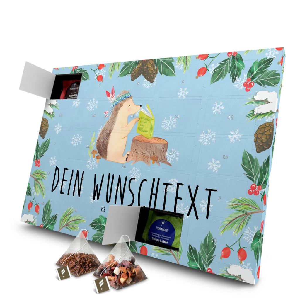 Personalisierter Tee Adventskalender Igel Federschmuck Personalisierter Tee Adventskalender, Waldtiere, Tiere, Indianer, Abenteuer, Camping, Lagerfeuer, Igel