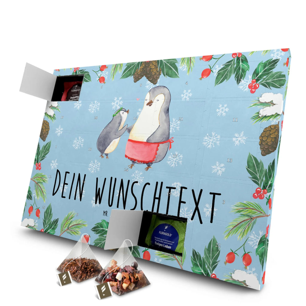 Personalisierter Tee Adventskalender Pinguin mit Kind Personalisierter Tee Adventskalender, Mama, Oma, Opa, Schwester, Papa, Bruder, Muttertag, Vatertag, Familie, Mami, Mutter, Geburststag, Geschenk, Mutti