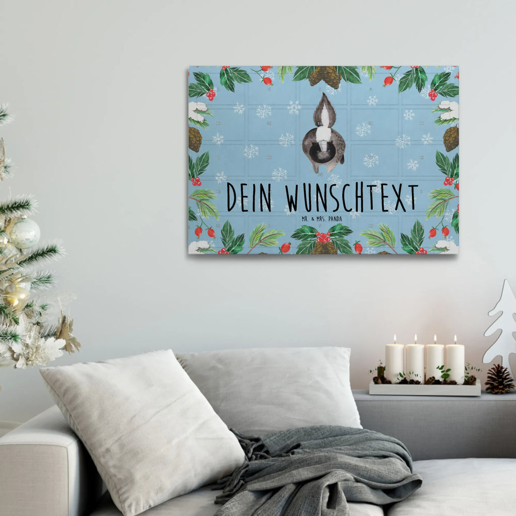 Personalisierter Tee Adventskalender Stinktier Angriff Personalisierter Tee Adventskalender, Skunk, Stinktier, Stinki, Raubtier, wütend, Wildtier, Drohung, Stinker