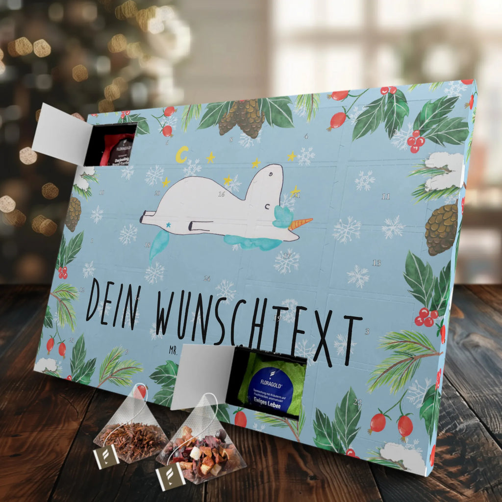 Personalisierter Tee Adventskalender Einhorn Sternenhimmel Personalisierter Tee Adventskalender, Einhorn, Einhorn Deko, Einhörner, Unicorn, Dachschaden, Sternenhimmel, Sterne, Verrückt