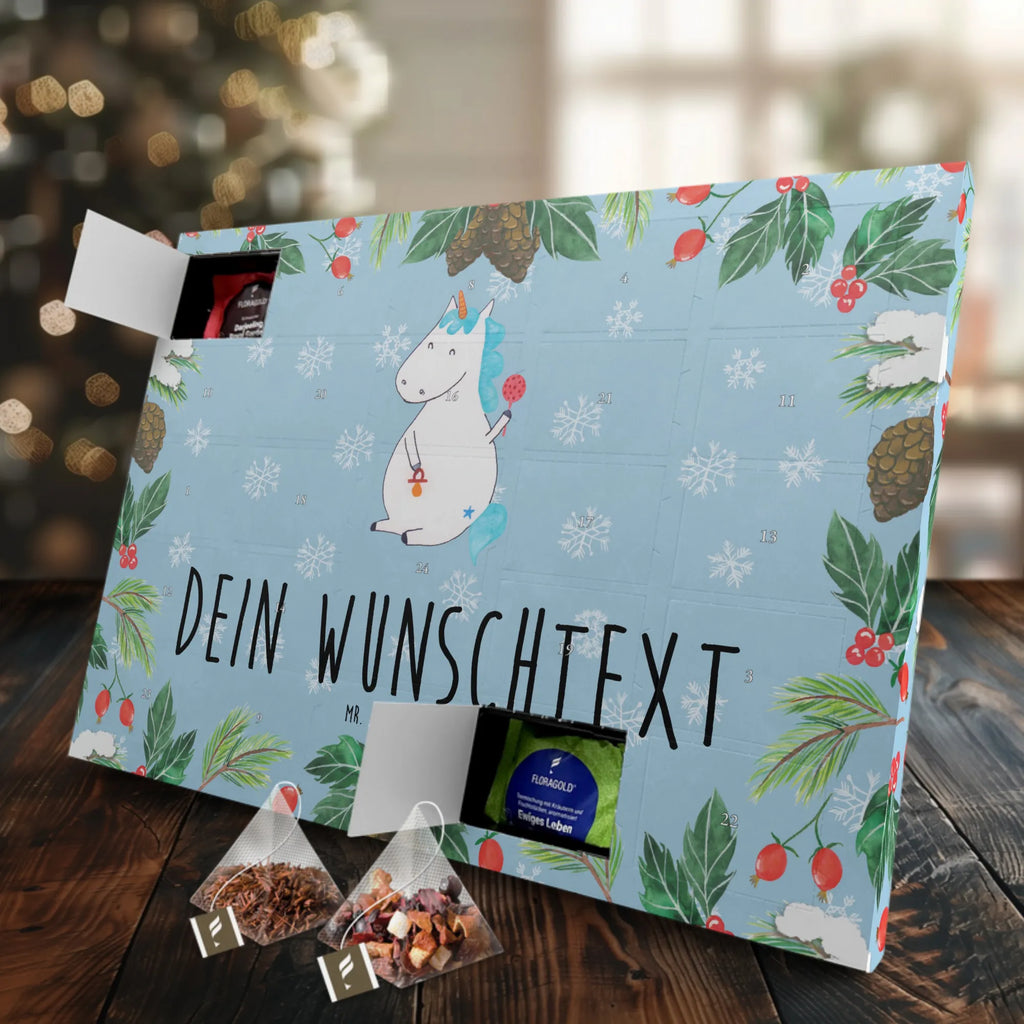Personalisierter Tee Adventskalender Einhorn Baby Personalisierter Tee Adventskalender, Unicorn, Einhorn, Einhörner, Einhorn Deko, Baby, Mutter, Kind, Geburt, Nachwuchs, Party, Geburtstag, Babyglück, Erstes Kind, Schnuller, Eltern