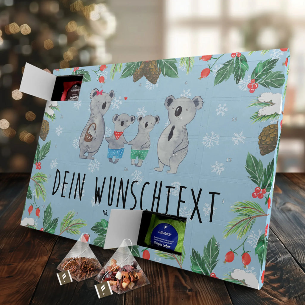 Personalisierter Tee Adventskalender Koala Familie zwei Personalisierter Tee Adventskalender, Mama, Oma, Opa, Schwester, Papa, Bruder, Muttertag, Vatertag, Familie, Koalabär, Koalafamilie, Lieblingsfamilie, Koala, Beste Familie, Familienleben, Familienzeit