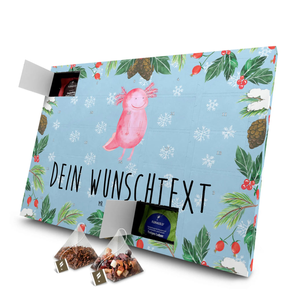 Personalisierter Tee Adventskalender Axolotl Glücklich Personalisierter Tee Adventskalender, Axolotl, Molch, Lurch, Motivation, Lurche, Schwanzlurch, Gute Laune, Axolot