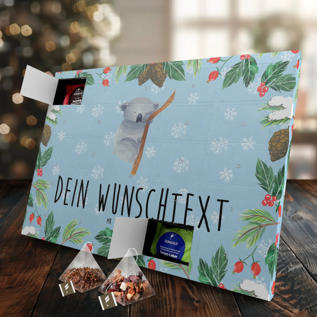 Personalisierter Tee Adventskalender Koalabär Personalisierter Tee Adventskalender, Tiermotive, Tiere, Gute Laune, Lustige Sprüche, Traum, Schlafzimmer, Koalabär, Bär, Koala, Traumland, schlafen, Träumen