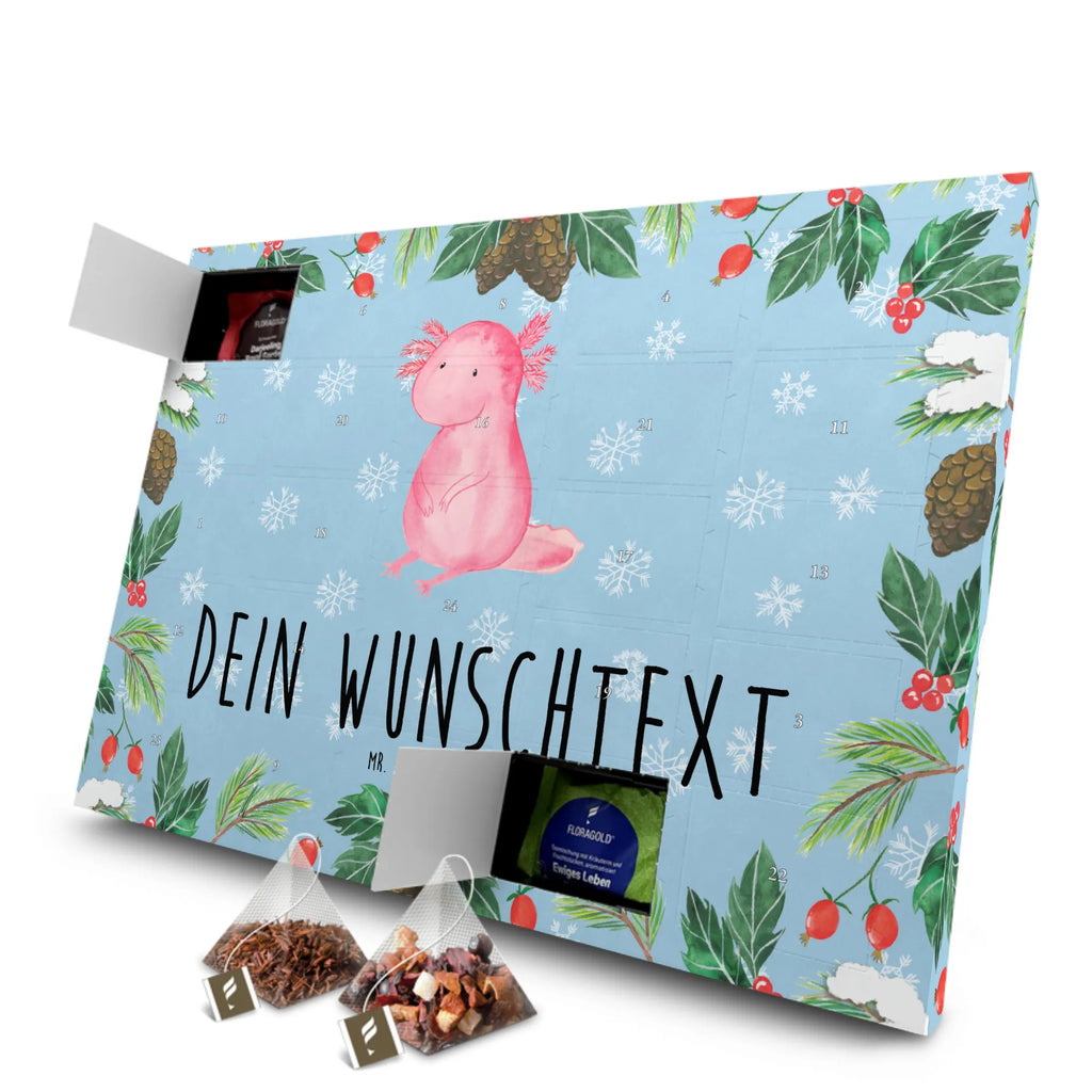 Personalisierter Tee Adventskalender Axolotl Niedlich Personalisierter Tee Adventskalender, Axolotl, Molch, Lebensstil, Lebensweisheit, Zufrieden, Vergnügt, Fröhlich, Weisheit, Axolot, Liebe, Freundin