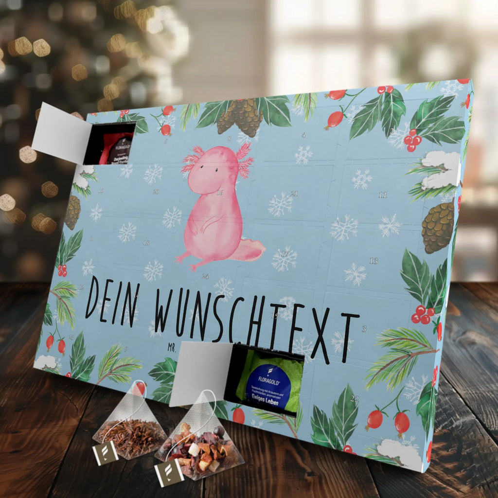 Personalisierter Tee Adventskalender Axolotl Niedlich Personalisierter Tee Adventskalender, Axolotl, Molch, Vergnügt, Liebe, Weisheit, Lebensweisheit, Lebensstil, Axolot, Zufrieden, Freundin, Fröhlich