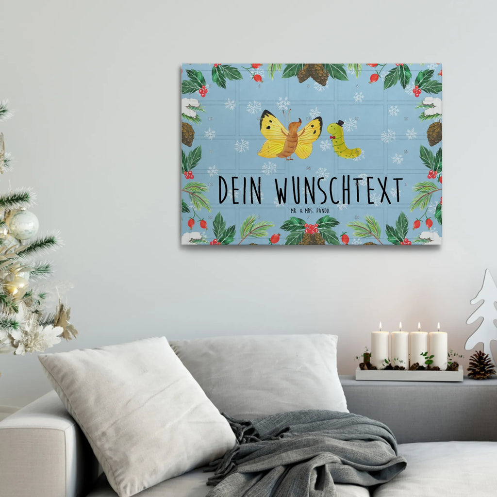 Personalisierter Tee Adventskalender Raupe Schmetterling Personalisierter Tee Adventskalender, Tiermotive, Tiere, Gute Laune, Lustige Sprüche, Kokon, Zitronenfalter, Schmetterling, Entwicklung, Hut, Raupe, Aufwachsen, Hütchen, Schönheit, Erwachsen Werden