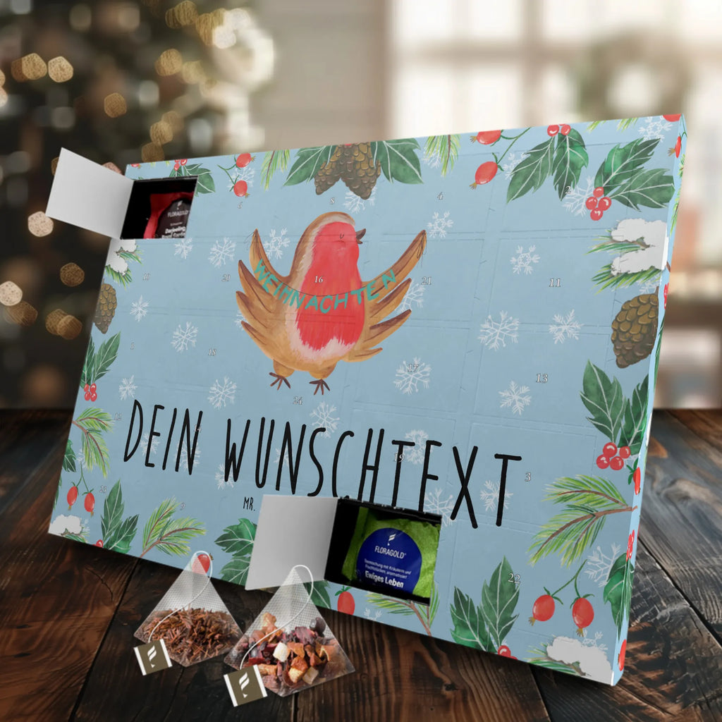 Personalisierter Tee Adventskalender Rotkehlchen Weihnachten Personalisierter Tee Adventskalender, Advent, Winter, Heiligabend, Wintermotiv, Nikolaus, Weihnachten, Weihnachtsdeko, Vogel, Frohe Weihnachten, Weihnachtsgruß, Xmas, Weihnachtsmotiv