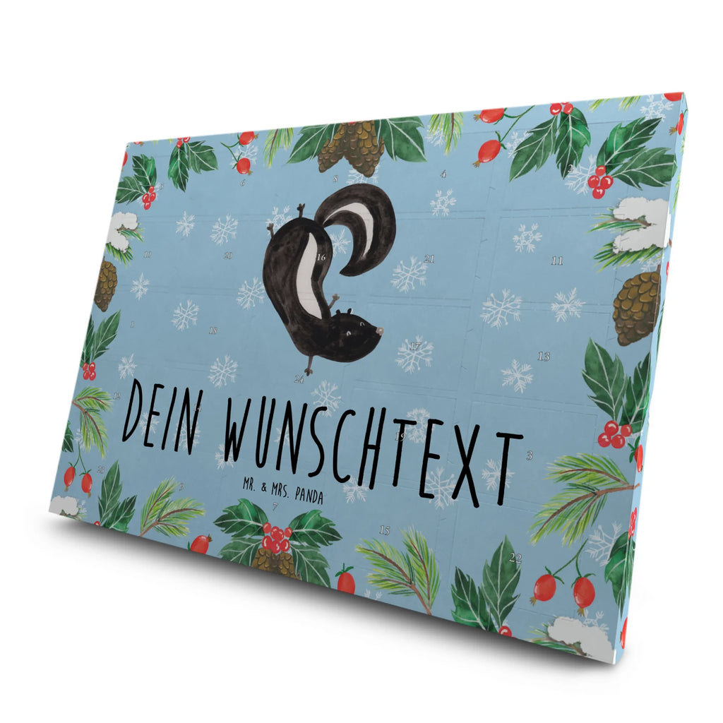 Personalisierter Tee Adventskalender Stinktier Handstand Personalisierter Tee Adventskalender, Skunk, Stinktier, Raubtier, Wildtier, Spielplatz, Verpielt, Stinker, Kind, Stinki